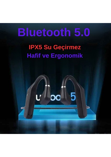 Kemik Iletimli Bluetooth 5.0 Kulaklık – Su Geçirmez Ipx5 Kablosuz Mikrofonlu Spor Kulaklık fırsatları