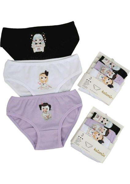 Kız Çocuk Üçlü Slip Set 128227 Siyah indirimleri