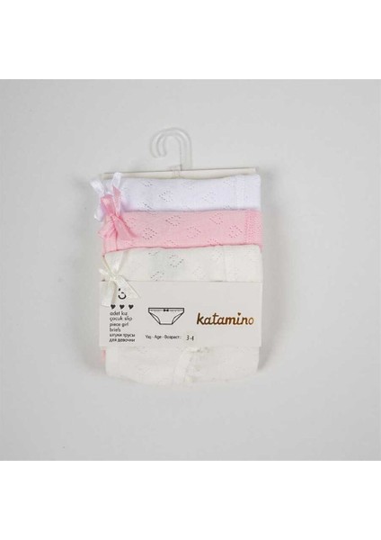 Kız Çocuk 3'lü Slip Set K12801 Beyaz