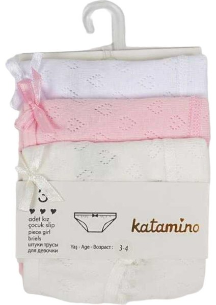 Kız Çocuk 3'lü Slip Set K12801 Beyaz modelleri