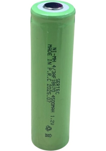 1.2V 4500 Mah - 4/3AF - Ni-MH Şarjlı Pil - (Başsız / Flat Head)