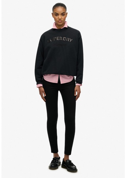 Siyah Kadın Sweatshırt W2012455A