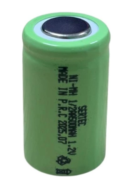 1.2V 500 Mah - 1/2AA - Ni-MH Şarjlı Pil - (Başsız / Flat Head)