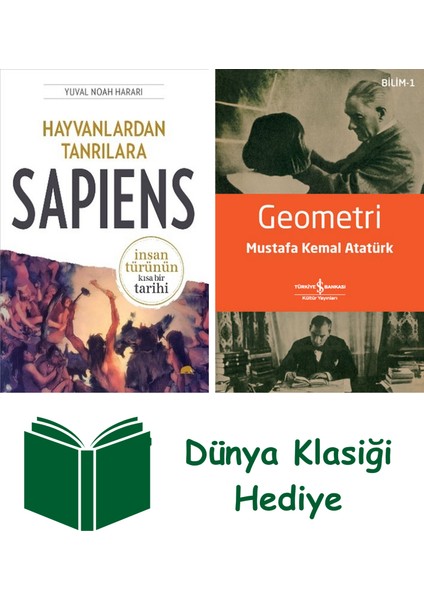 Hayvanlardan Tanrılara Sapiens + Geometri + Dünya Klasiği Hediye