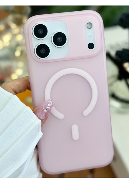 Iphone 17 Promax Uyumlu Magsafe Özellikli Parmak Izi Bırakmaz Mat Şeffaf Silikon Kılıf