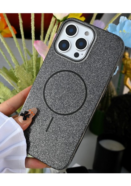 Iphone 14 Promax Uyumlu Glitter Magsafe Özellikli Şeffaf Baskılı Kılıf