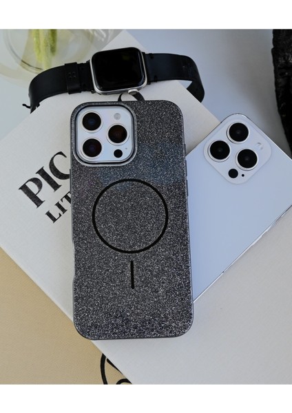 Iphone 14 Promax Uyumlu Glitter Magsafe Özellikli Şeffaf Baskılı Kılıf fırsatları