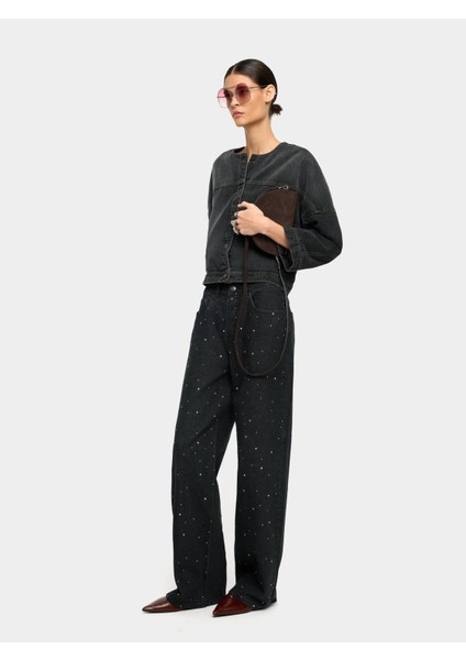 Taş Detaylı Denim Pantolon modelleri