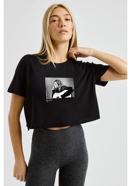 Kurt Cobain 1990 Crop Tişört - Siyah fiyatları