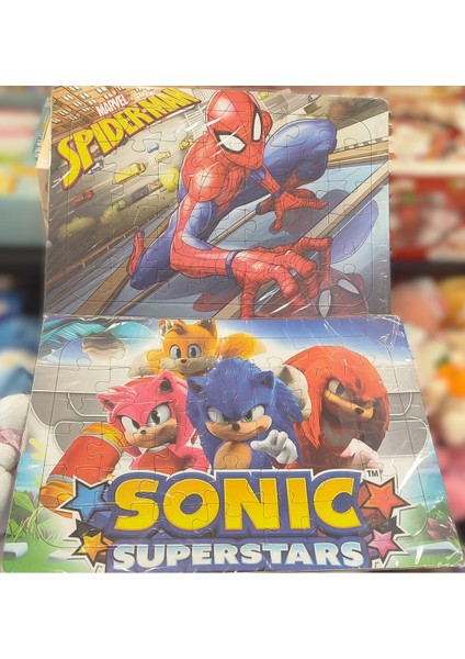 2 Adet Puzzle Yap Boz (33CM*23CM*42PARÇA) ( Örümcek A. / Sonic )