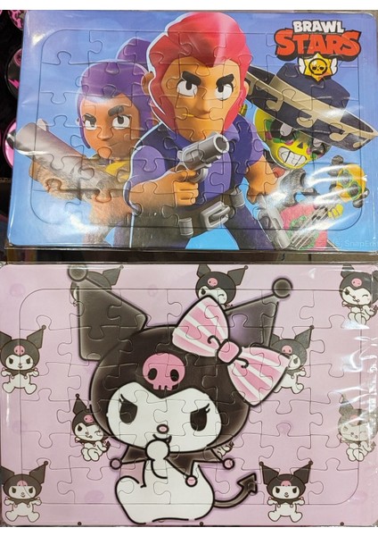 2 Adet Puzzle Yap Boz (33CM*23CM*42PARÇA) (Kuromi/brawlstars Figürlü) AD74