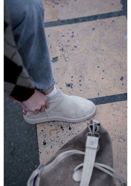 Kadın İçi Kürklü Günlük Bot Pasep Bej Süet fiyatları