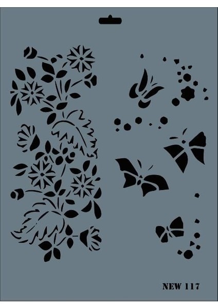 Rich New Seri N-117 Stencil 35X25 cm