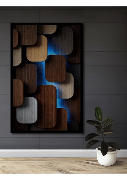 Ahşap Dekoratif Tablo Geometrik Modern Sanat Görünümlü Dikdörtgen Tablo fiyatları