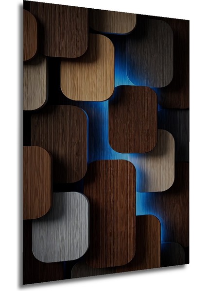 Ahşap Dekoratif Tablo Geometrik Modern Sanat Görünümlü Dikdörtgen Tablo fırsatları