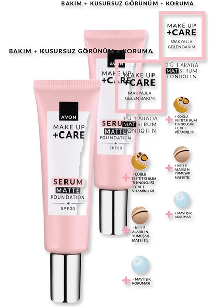 Make Up + Care Serum Matte Fondöten SPF30 - 120N Ikili Set