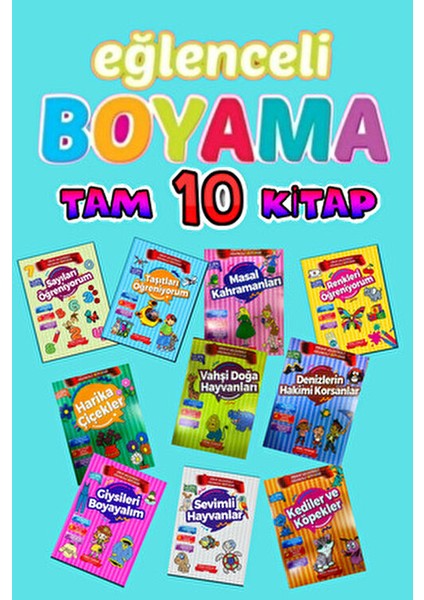 Eğitici Eğlenceli Boyama Seti 10 Kitap