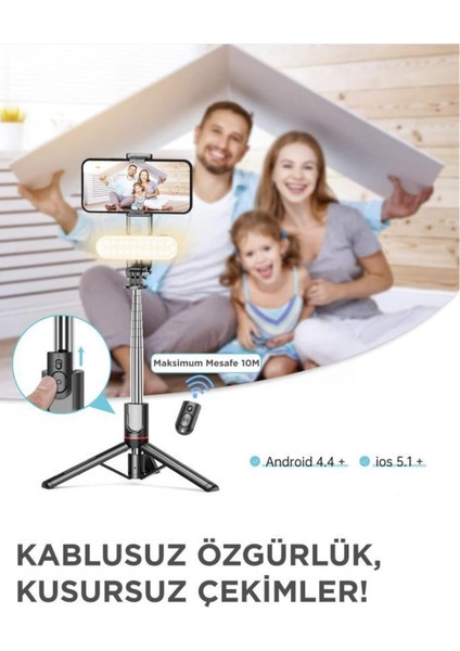 L15 LED Işıklı Selfie Çubuğu Kablosuz Tripot Selfie Monopod Selfie Stick modelleri