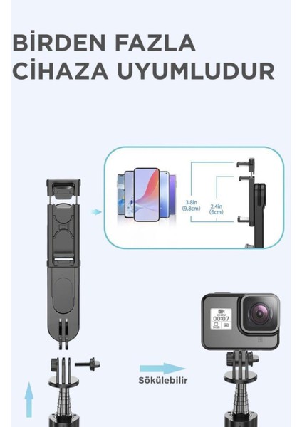 L15 LED Işıklı Selfie Çubuğu Kablosuz Tripot Selfie Monopod Selfie Stick fırsatları