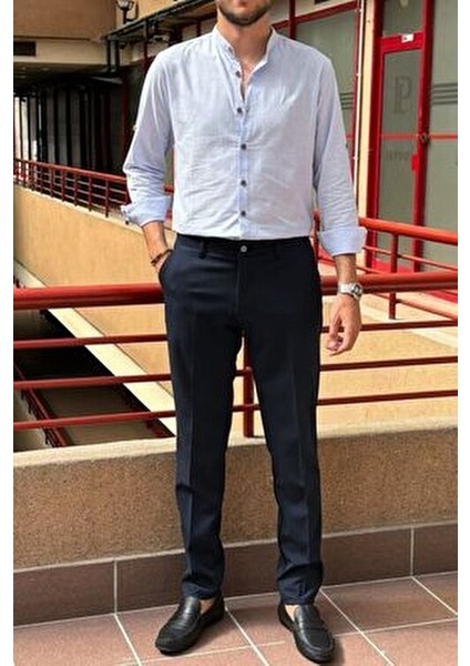 Erkek Pantolon Düz Desenli Poliviskon Kumaşla Şık ve Rahat Günlük Kullanım İçin fırsatları