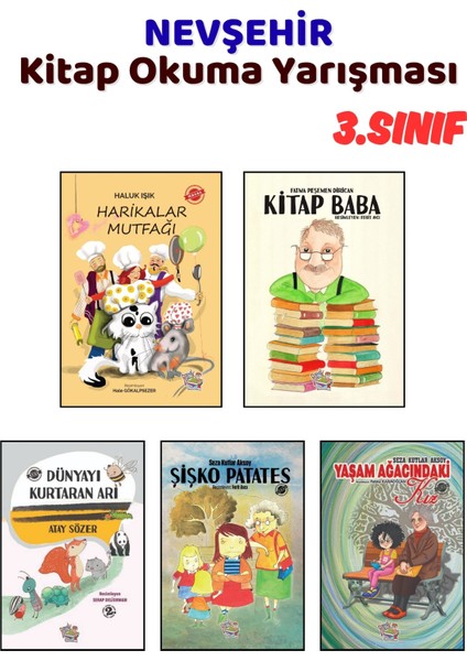 Nevşehir Kitap Okuma Yarışması 3.sınıf Kitapları, 5 Kitap Set, 3.sınıf Masal Öykü