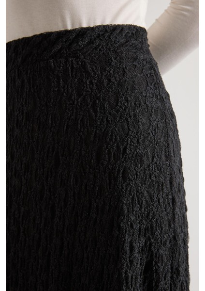 Kadın Siyah Astarlı Uzun Dantel Etek 30052 modelleri