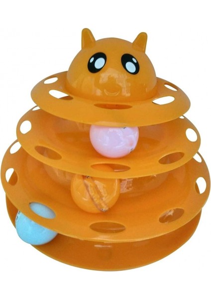 Kedi Başlıklı 3 Katlı Kedi Oyuncağı