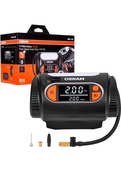 Tyreinflate 2130 OTI2130 Yeni Seri Lastik Şişirme Kompresörü Dijital Ekran / Çantalı 12V (1 Ad.)