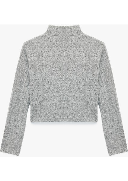 Slim Fit Kaşkorse Uzun Kollu Dik Yaka Crop Tişört fırsatları