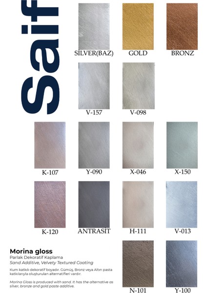 Morina Gloss Sedef Efektli, Kumlu Dekoratif Boya fiyatları