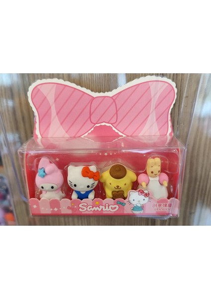 My Melody,hello Kitty Sanrio Karakterleri Figürlü 4 Lü Silgi Seti AD77789