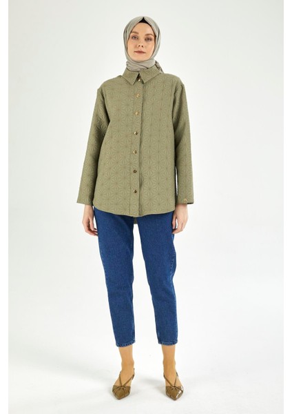 Gömlek Yakalı Çıt Çıt Düğmeli Ceket-Küf 25YT532 fiyatları