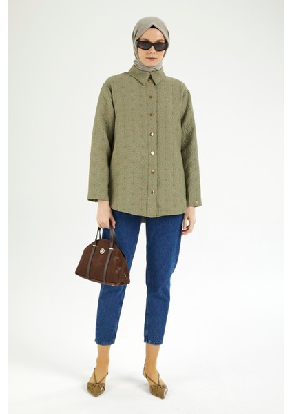 Gömlek Yakalı Çıt Çıt Düğmeli Ceket-Küf 25YT532