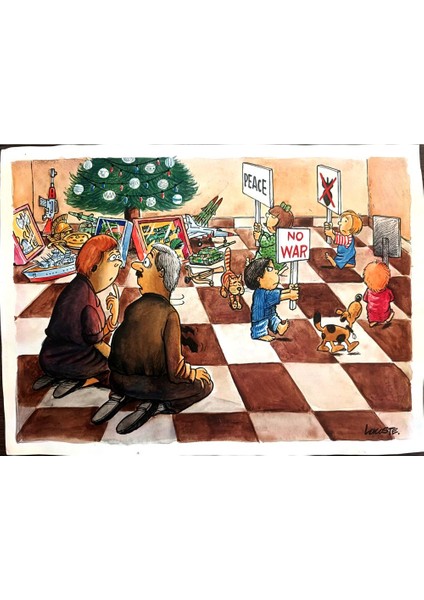 Enrique Arturo Lacoste Prince 29X21CM Orijinal Karikatür Tablo modelleri