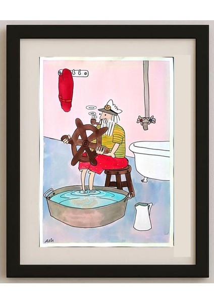 Marzeyah Rezaei 29X21CM Orijinal Karikatür Tablo