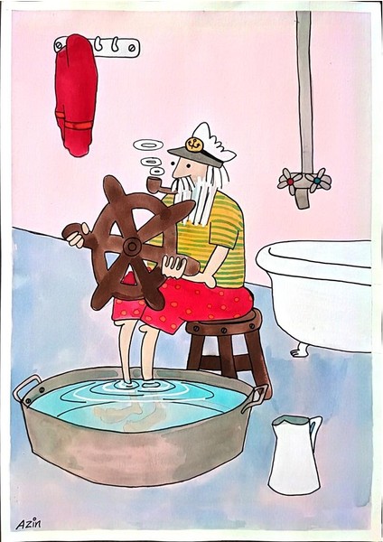 Marzeyah Rezaei 29X21CM Orijinal Karikatür Tablo modelleri