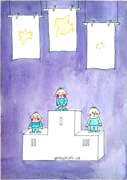 Hu Xuming 29X21CM Orijinal Karikatür Tablo modelleri