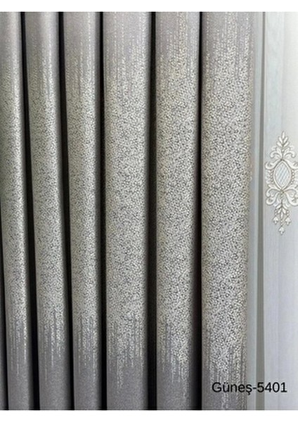 Güneş Saten Fon Perde 1/3 Sık Pileli Geometrik Desenli Gri Renk Salon Kullanımı İçin fiyatları