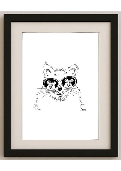 Winfried Besslich 29X21CM Orijinal Karikatür Tablo