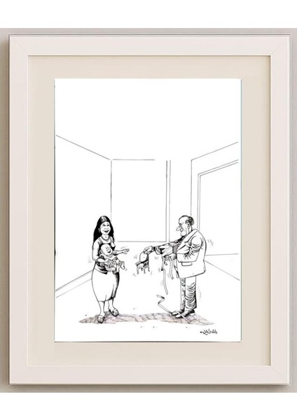 Raed Khalil 29X21CM Orijinal Karikatür Tablo fırsatları