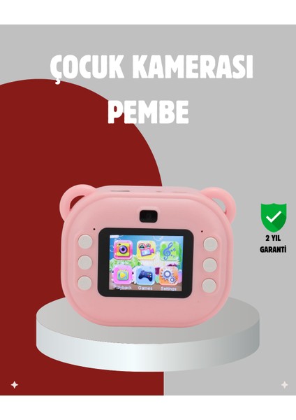 Anında Baskı Özellikli Çocuk Kamerası - 24MP Hd Çift Lens, 32GB Hafıza ve Oyun Modu