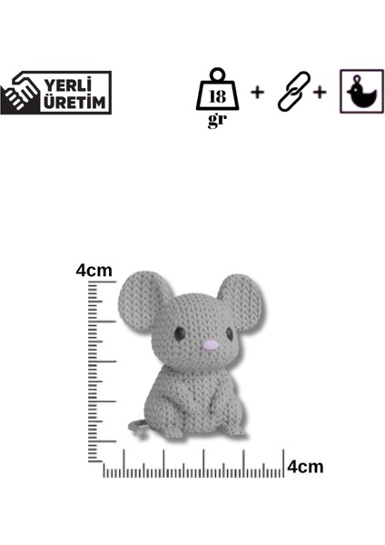 Örgü Desenli Fare Anahtarlık – Sert Plastik, Çanta Süsü & Charm, Hayvan Figürlü Aksesuar indirimleri