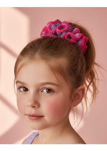 Kız Çocuk Örgü El Emeği Lastik Toka Mor Pembe fiyatları