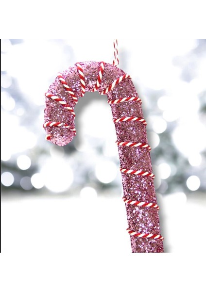 Yılbaşı Süsü Ipli Baston Şeker Pembe 25 cm fiyatları