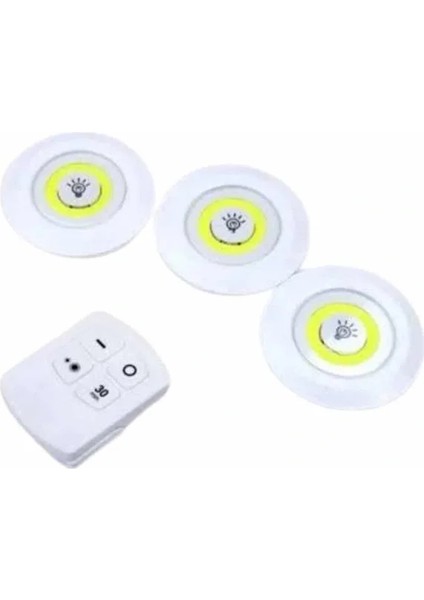 Dolap Işığı Mutfak Rafı Işığı Uzaktan Kumandalı 3 Lü Spot LED Lamba indirimleri
