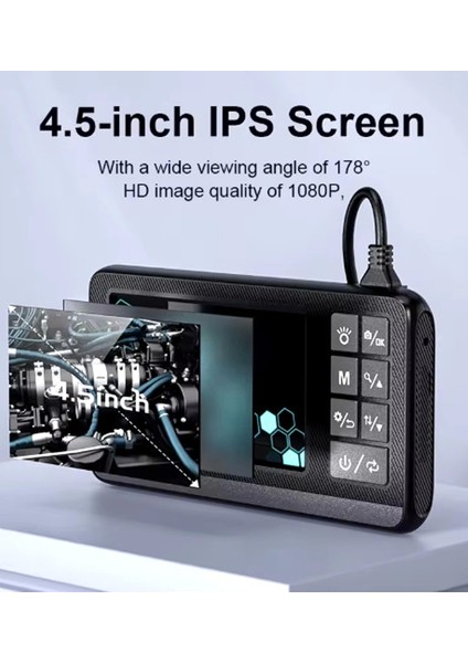 Ekranlı Çift Kameralı 10 mt Sert Kablo Endoskop Kamera 8 mm 4.3 Inc Hafıza Kart Destekli - Lisinya fırsatları