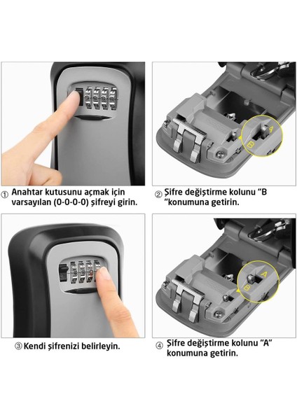 0337 Duvara Monte Şifreli Anahtar Saklama Kutusu