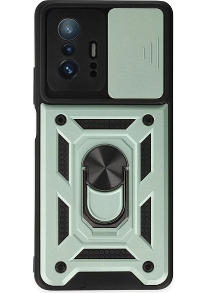 Xiaomi Mi 11T Pro Kılıf Pars Lens Yüzüklü Silikon - Yeşil - FKU6633-1816