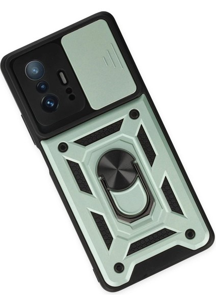 Xiaomi Mi 11T Pro Kılıf Pars Lens Yüzüklü Silikon - Yeşil - FKU6633-1816 modelleri