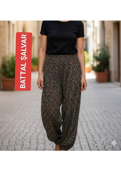 Kadın Bayan Battal Büyük Beden Jarse Kumaş Bel Lastikli Sağ Yan Tek Gizli Fermuarlı Cepli Eşofman Altı Şalvar Bol Rahat Kalıp 80 Ile 120 Kiloğrama Kadar Olur Standart Beden